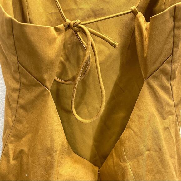 Anthropologie Maeve Drop Wrap Mini Dress Brown Backless - Picture 6 of 10